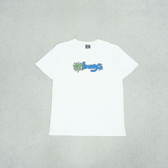 Always White Multicolor Lettering Short Sleeve T Shirt